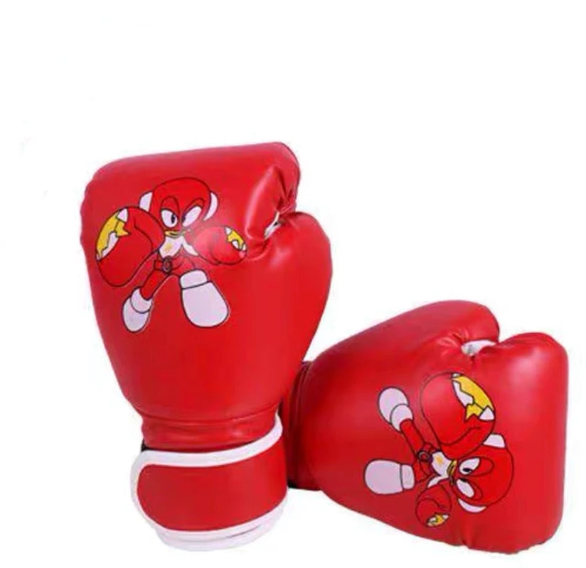 1 Pair of Adult Children Boxing Gloves PU Leather Flame Sanda Boxing Taekwondo Training Gloves