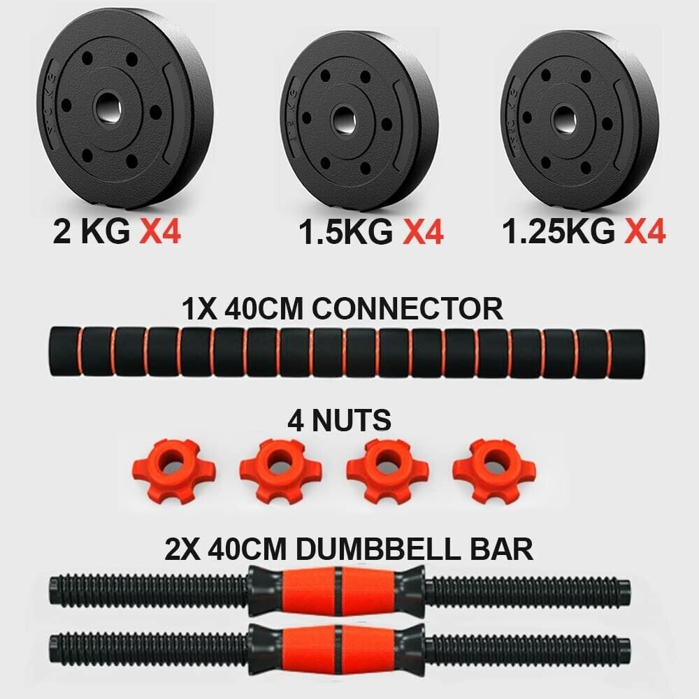 20kg Adjustable Dumbbell Barbell Set For Home Gym Commercial Weights Dumbbells Dumbell New Lifting Training For Men Women Unisex Workout