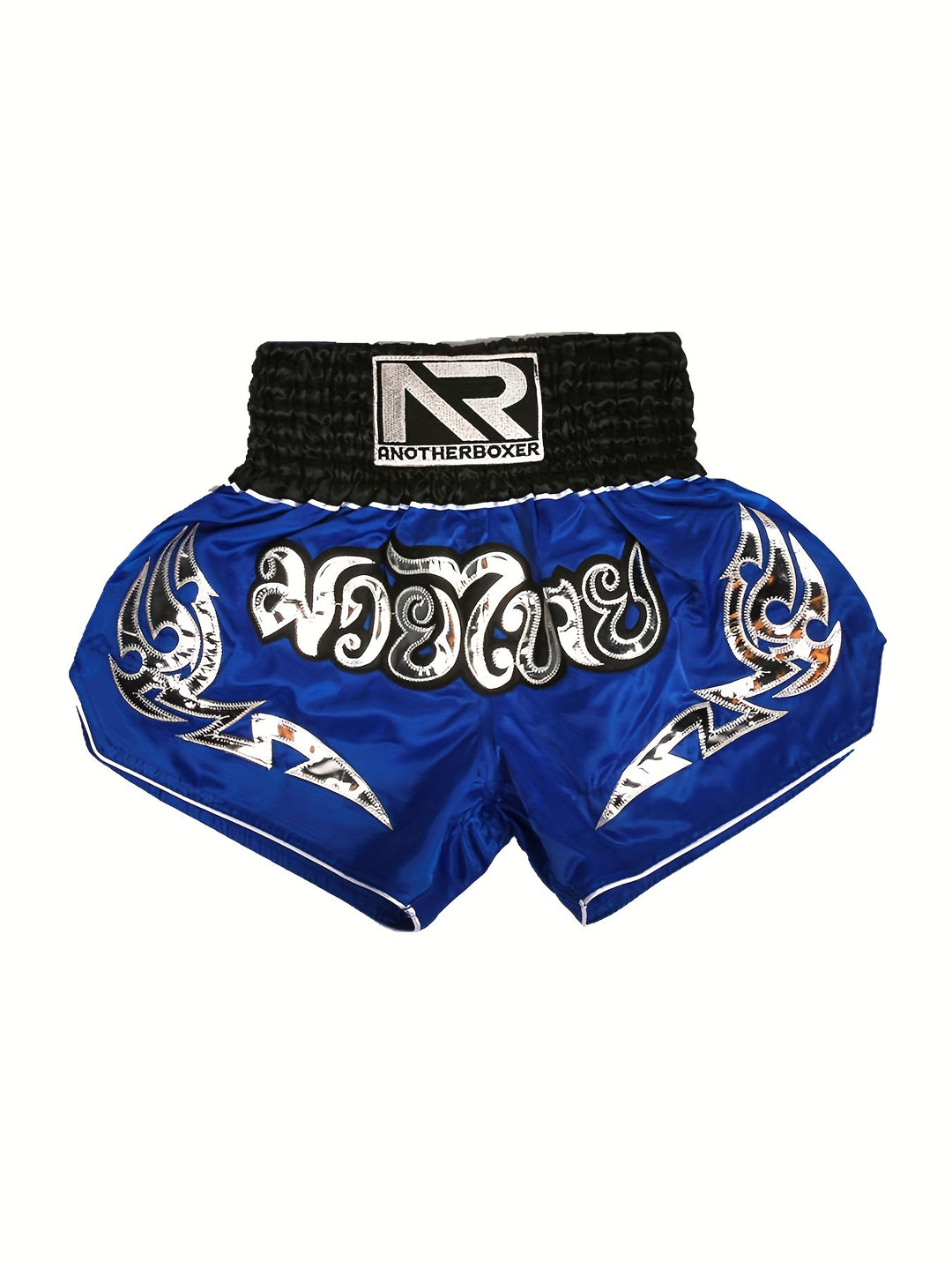 Men's Embroidered Boxing & MMA Shorts - Durable Polyester, Non-Stretch, All-Season Sports Gear for Fitness, Muay Thai & Martial Arts