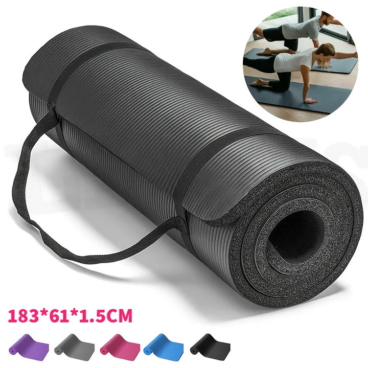 Extra Thick Foam Yoga Mat - Versatile for Pilates, Stretching & Resistance Workouts - Ideal Home Gym Accessory for Men, Women & Youngsters (182.88cm x 60.96cm)