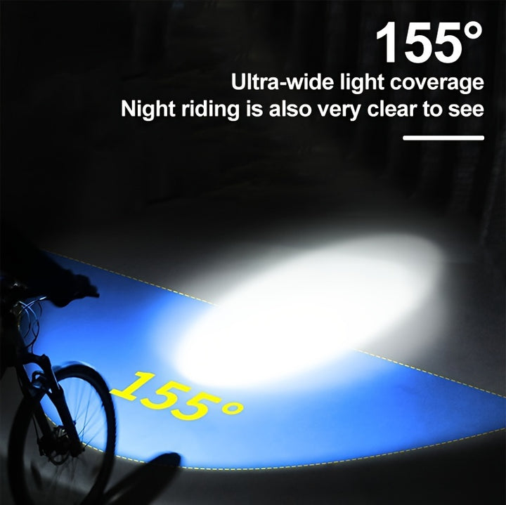 Rechargeable Bike Headlight with 120dB Horn - USB-C, LED Front Light for MTB & Road Bikes, 3 Modes