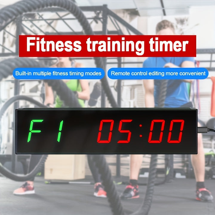 Super Large Screen Gym Timer 3.81 cm Digits Count Down/Up Timer Boxing Cycle Interval Clock Stopwatch for Gym Fitness Training