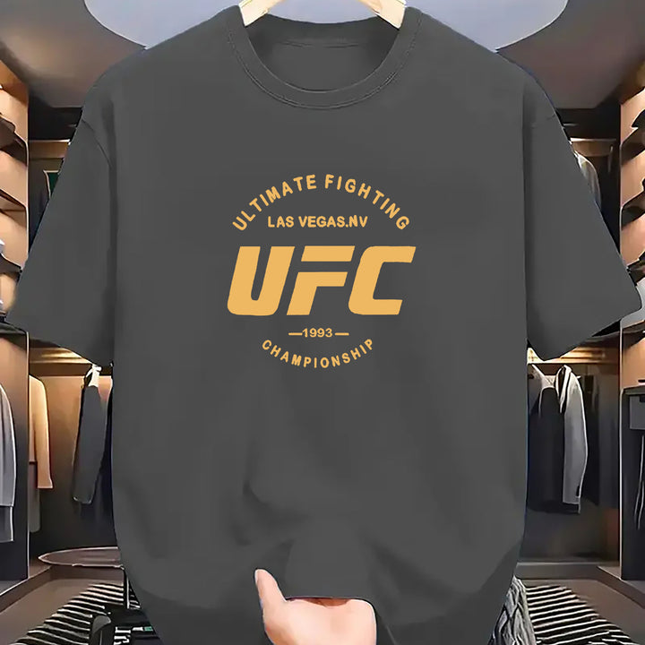 UFC Ultimate Fighting Championship 1993 Elegant Polyester T-Shirt for Men - Knit Fabric, Round Neck, Casual, Breathable, Comfortable, Summer Collection