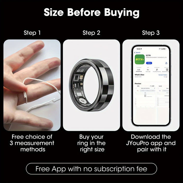 Smart Ring for Tech Lovers - Sleep Tracking, Sensory Games, Short Video Playback Switch, Fitness Tracker with Pedometer And Gesture Control, Stainless Steel, USB Rechargeable, Best Christmas Gift for Everyone