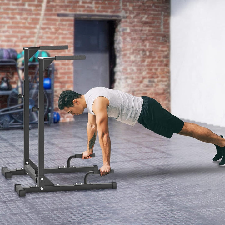 Heavy Duty Dip Bar, Sturdy Dip Station with Adjustable Height, Multi-Function Parallel Bars for Home Gym Strength Training