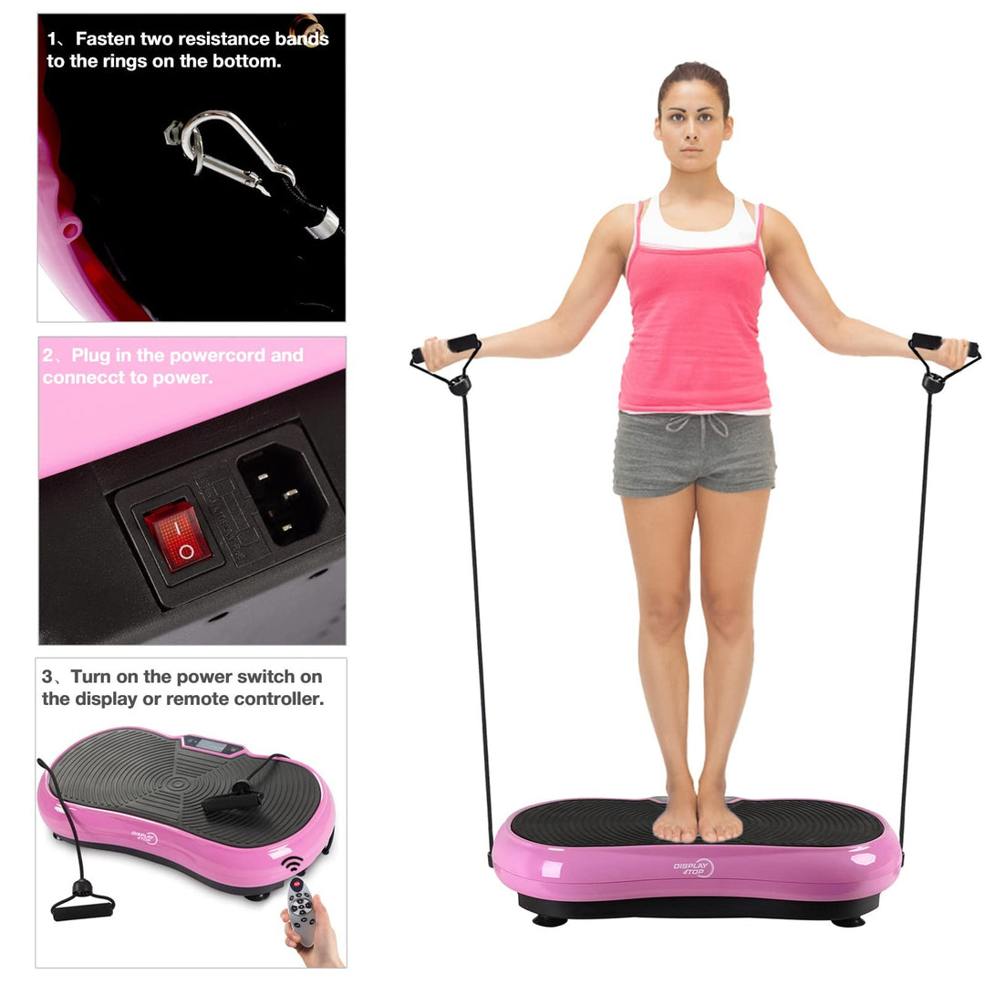 Ultra Slim Vibration Plate Exercise Machine,5 Programs + 180 Levels, Full Whole Body Vibration Machine for Home Fitness & Weight Loss,With Speakers (with Fitness Band)