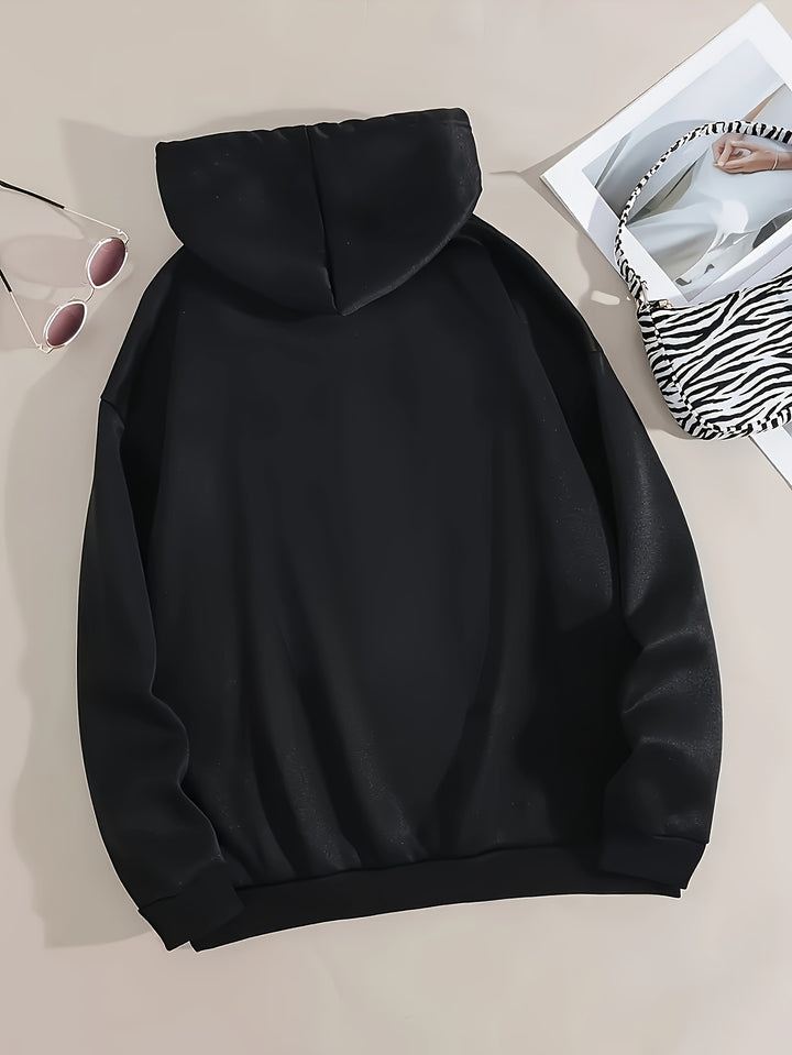 Milano Chic Kangaroo Pocket Hoodie - Soft Casual Long Sleeve Drawstring Sweatshirt with Relaxed Fit - Women's Comfortable Everyday Wear for Outdoor Activities