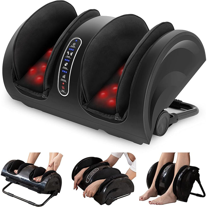 NEW Foot Calf Massager with Heat, Leg Massager for Pain and Circulation, Shiatsu Feet Massager for Foot, Calf, Ankle, Leg, Plantar Fasciitis, Neuropathy, Gifts for Women, Men