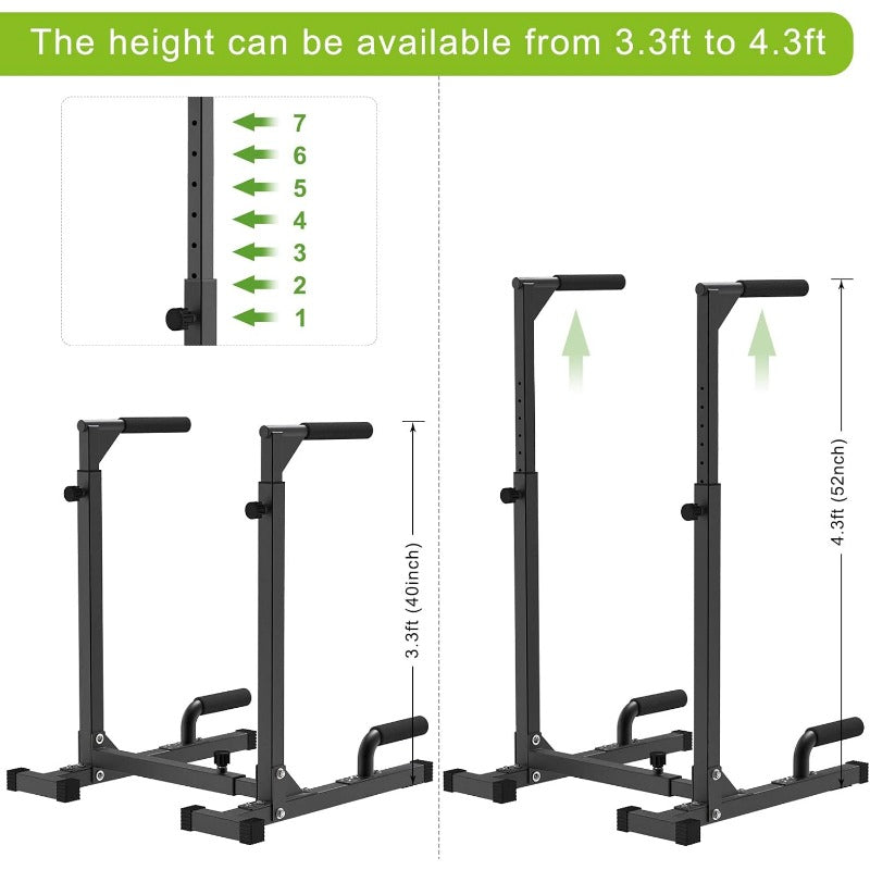 Heavy Duty Dip Bar, Sturdy Dip Station with Adjustable Height, Multi-Function Parallel Bars for Home Gym Strength Training