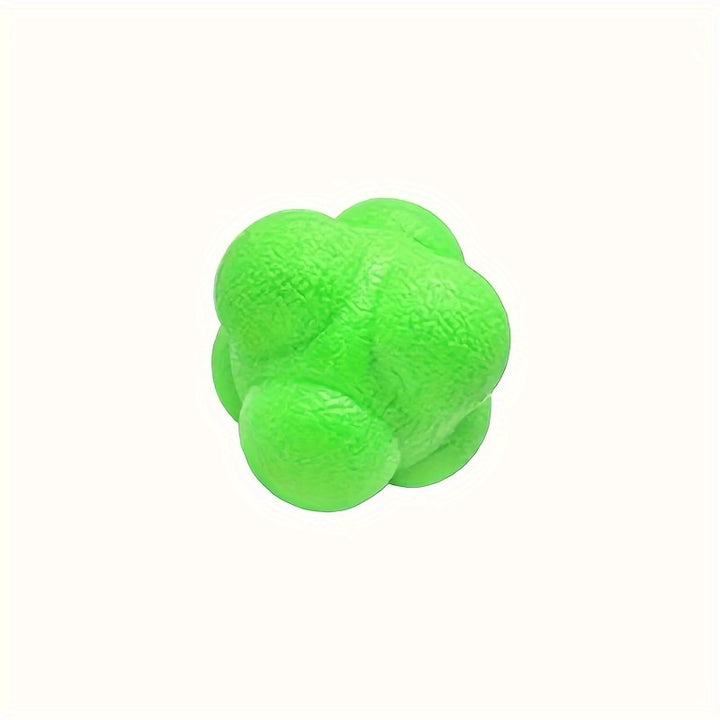 5.51cm Hexagon Reaction Ball for Agility & Coordination - Silicone Sports Training Ball for Basketball, Soccer & Outdoor Fitness - Red/Green/Blue