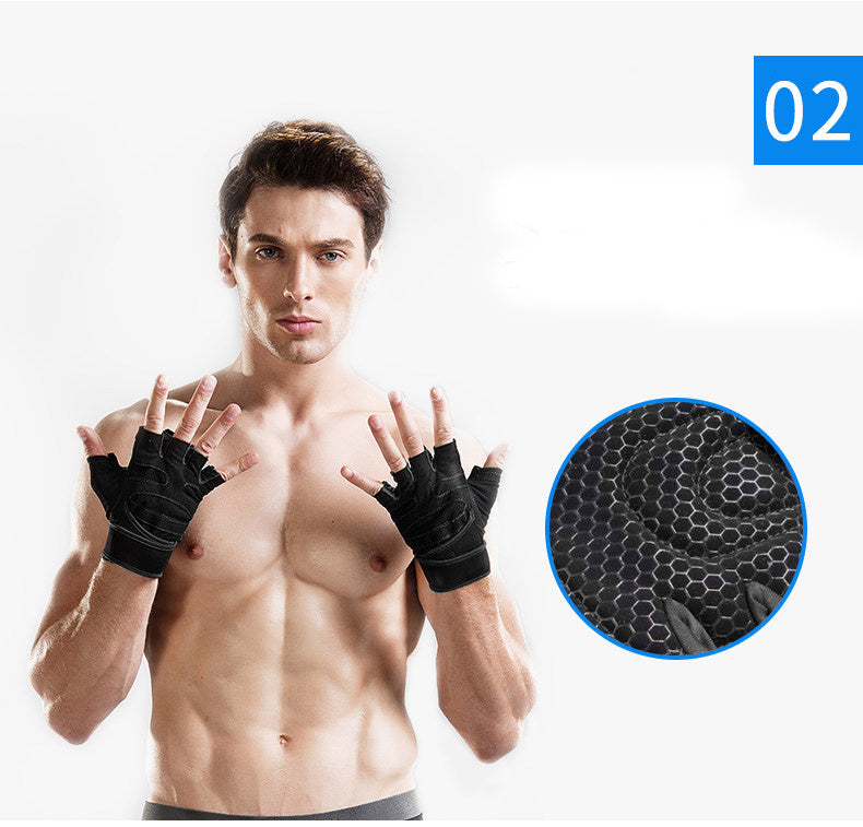 Unisex Fitness Gloves: Non-Slip Wrist Guards for Dumbbell, Horizontal Bar & Riding Exercise Training