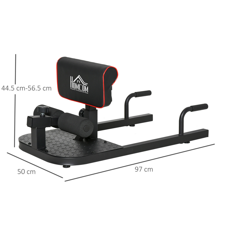 HOMCOM 3-in-1 Padded Push Up Sit Up Deep Sissy Squat Machine Home Gym Work Out Leg Fitness Equipment, Black