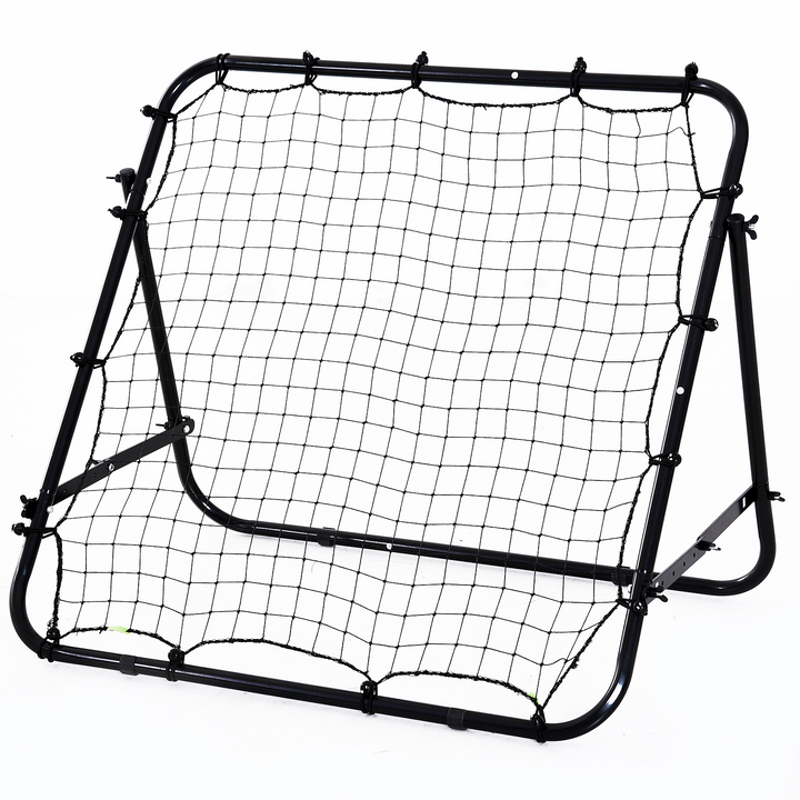 HOMCOM Rebounder Net Kickback Target Goal Teens Adults Training Aid Multi-Sports Practice Adjustable Black