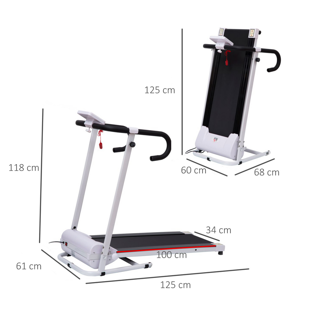 HOMCOM 1.25HP Electric Motorised Treadmill Folding Running Machine Home Fitness Gym Exercise Indoor Use - 1 to 10 km/h |