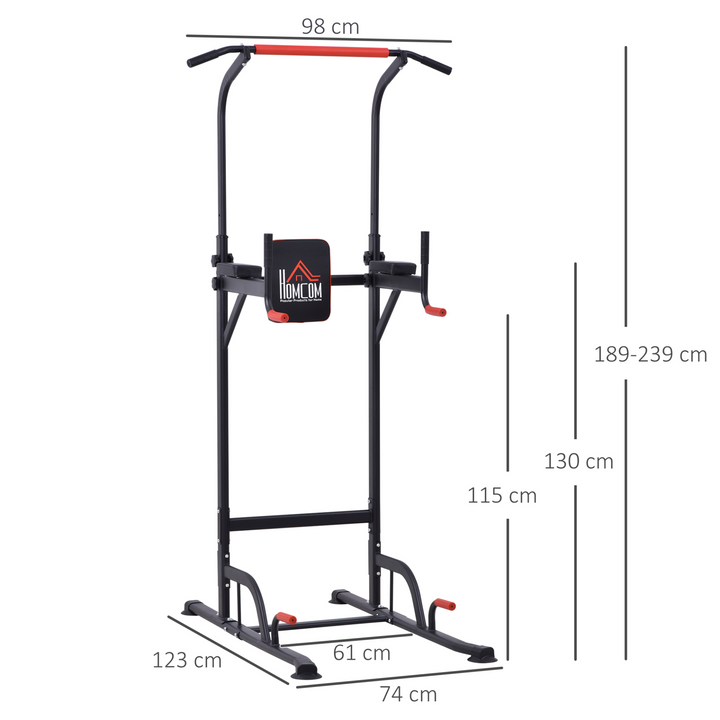 HOMCOM Power Tower Station Pull Up Bar for Home Office Gym Training Workout Equipment