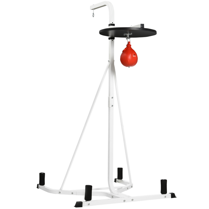 HOMCOM Freestanding Boxing Punch Bag Hanger & Speed Ball Station Platform Hanging Frame Home Gym