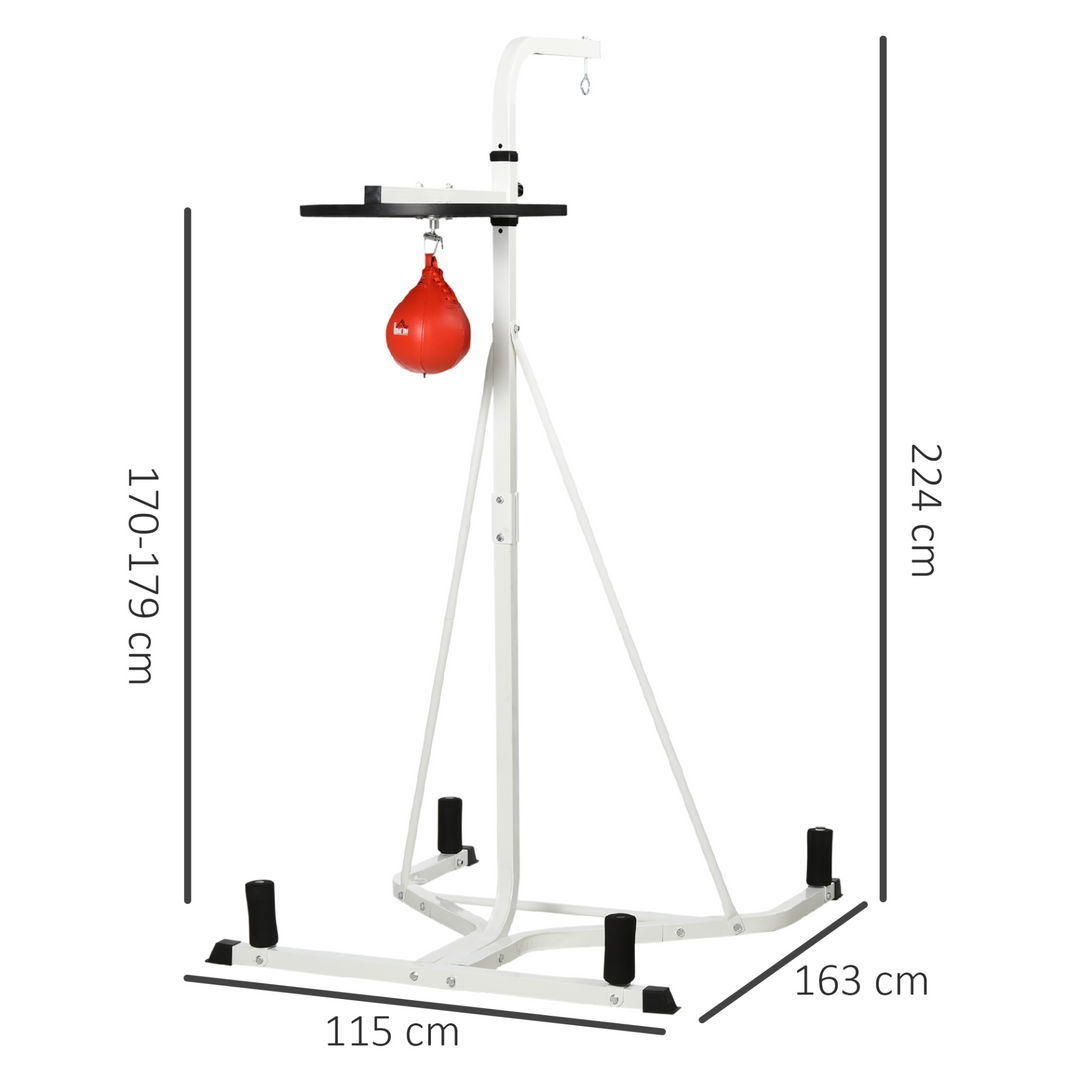 HOMCOM Freestanding Boxing Punch Bag Hanger & Speed Ball Station Platform Hanging Frame Home Gym