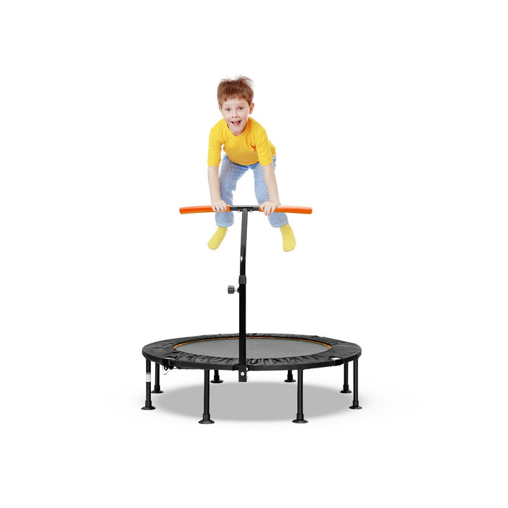 110 CM Mini Trampoline Bounce with Height Adjustable Handrail