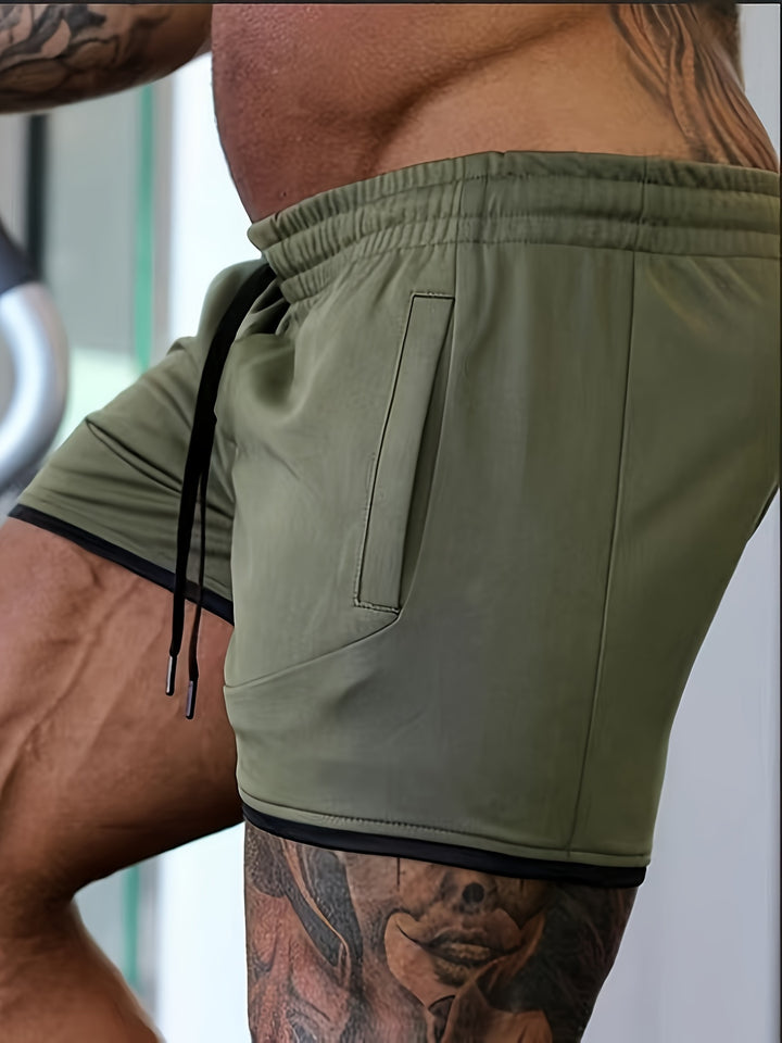 Men's Casual Slightly Stretch Elastic Waist Drawstring Mesh Shorts For Summer Gym Workout Training