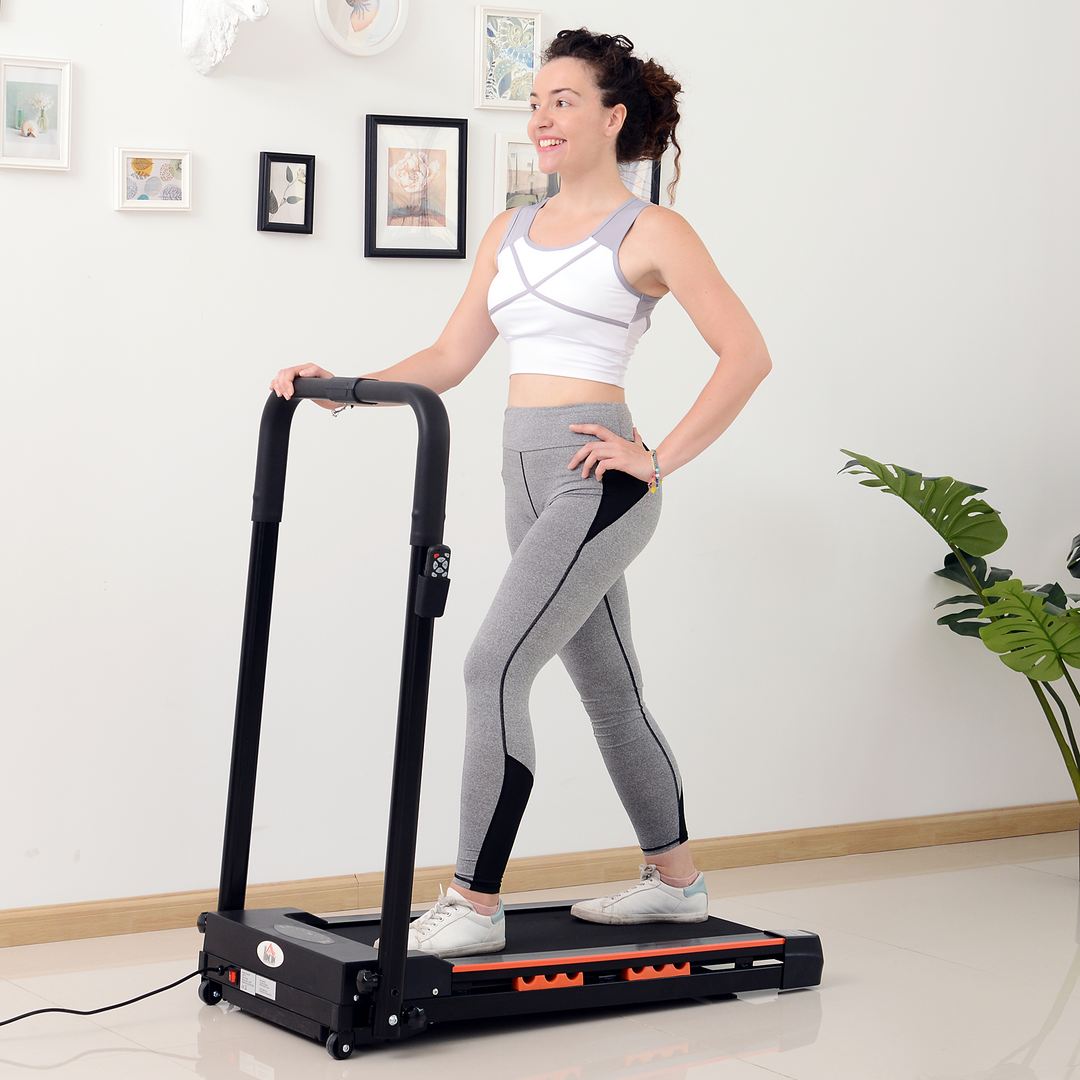 HOMCOM Electric Motorized Treadmill Walking Machine Foldable - 0.5hp | 1 to 6 km/h | Indoor Fitness Exercise Gym w / Remote Control