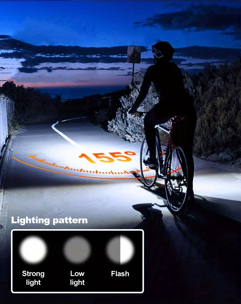 Rechargeable Bike Headlight with 120dB Horn - USB-C, LED Front Light for MTB & Road Bikes, 3 Modes