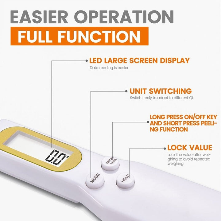 Accurate Measure Digital Kitchen Scale Spoon - LCD Display, 0.1g-500g Precision, Button Battery-Powered, Ideal For Cooking, Baking, And Portion Control