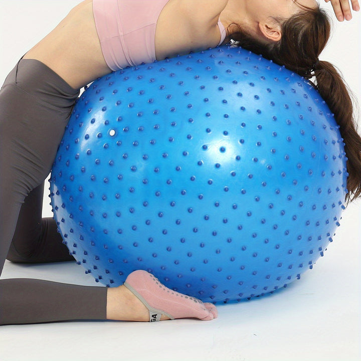 1pc Extra Large 85cm Diameter Thickened Yoga Ball with Massage Beads, PVC Fitness Ball for Balance, Sensory Integration Training, Adult Exercise Equipment with Air Pump and Nozzle Included