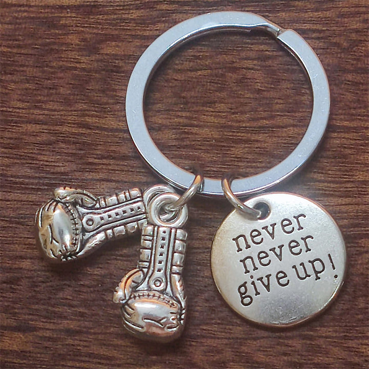 1pc Mini Boxing Gloves Keychain, Never Give Up Keychain Sports Sports Keychain, Friend Gift Keychain