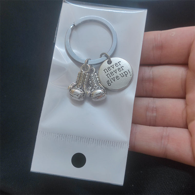 1pc Mini Boxing Gloves Keychain, Never Give Up Keychain Sports Sports Keychain, Friend Gift Keychain