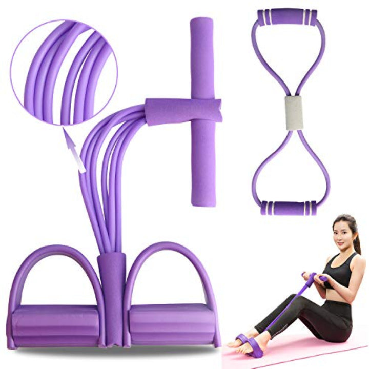 6-Tube Pedal Puller and Tension Rope Set for Full-Body Workout and Weight Loss Training