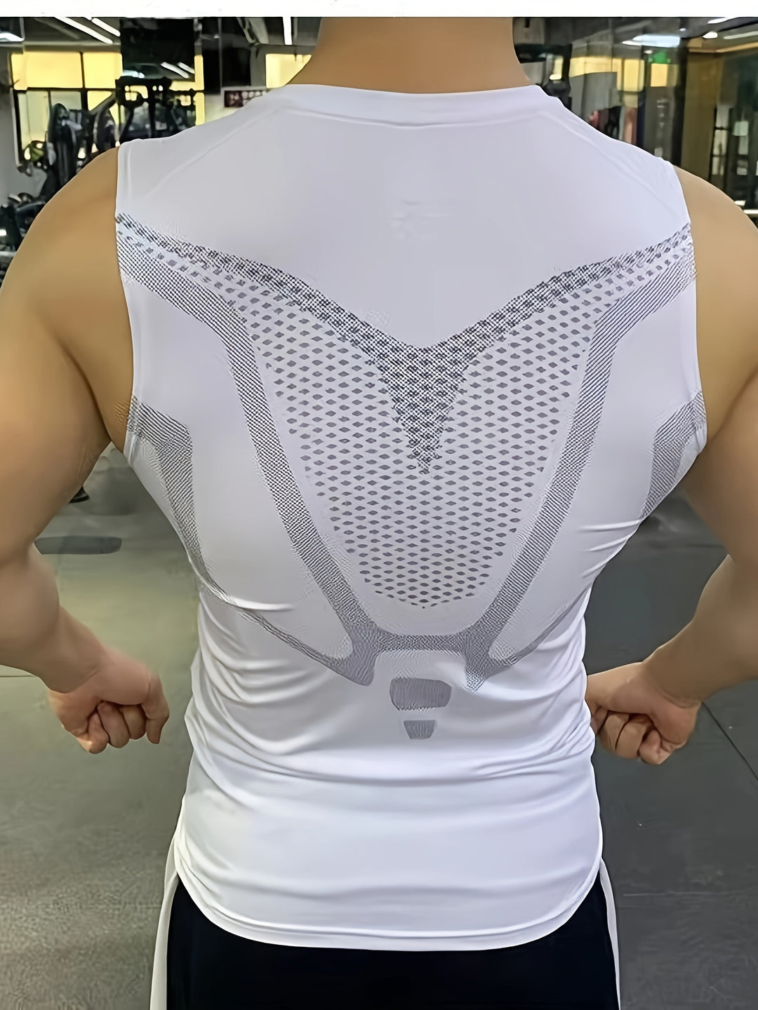 Men's Sports Compression Tank Top, Basketball Athletic Training Vest, Moisture-Wicking Stretch Base Layer, Breathable Sleeveless Quick-Dry Activewear