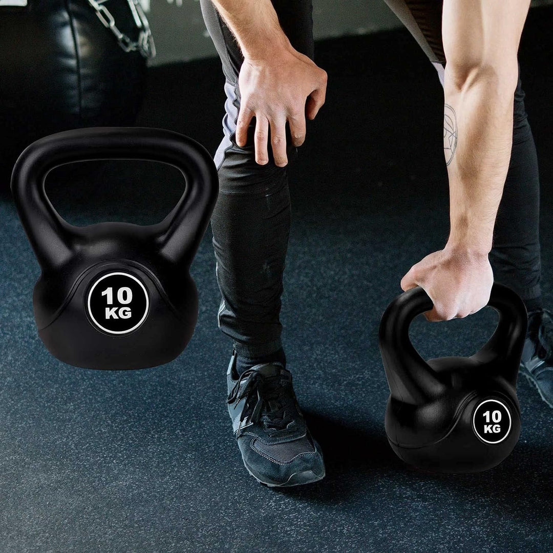 Vinyl Kettlebell 6kg 8kg 10kg Hand Weight Gym Kettle Bells Cardio Strength Training Exercise Equipment for Home Use Fitness Workout