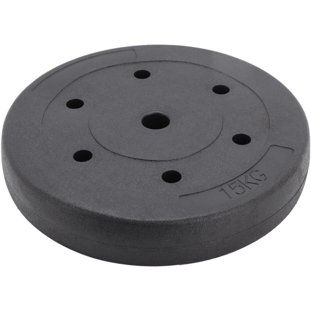 15kg Weight Plates Set for Gym Barbell Vinyl 2.54cm Standard Home Dumbbell Discs Home or Gym Training or Weightlifting