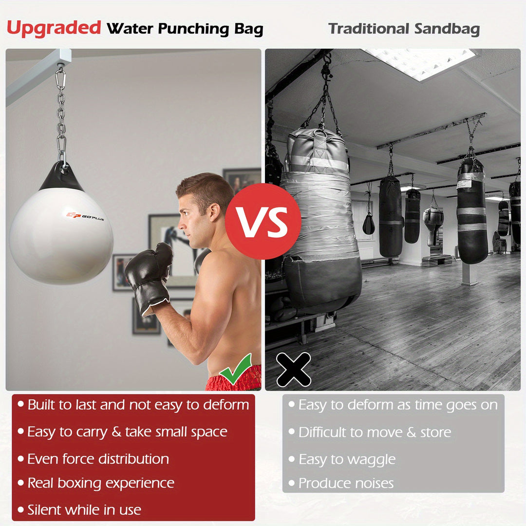 ERGOMASTER Water Punching Bag 18" Boxing Aqua Bag 50 kg Heavy Punch Bag w/ Adjustable Chain