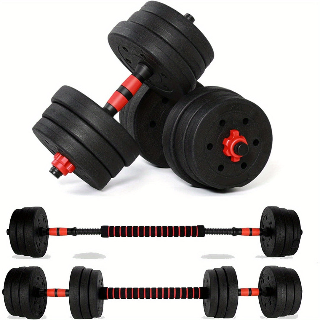 20KG Dumbbells Barbell Set Adjustable Dumbbells Weights Set with Connecting Rod 2 in 1 Dumbells and Barbell Set Weight Lifting Training Equipment Set for Men Women Home Fitness or Gym Workout