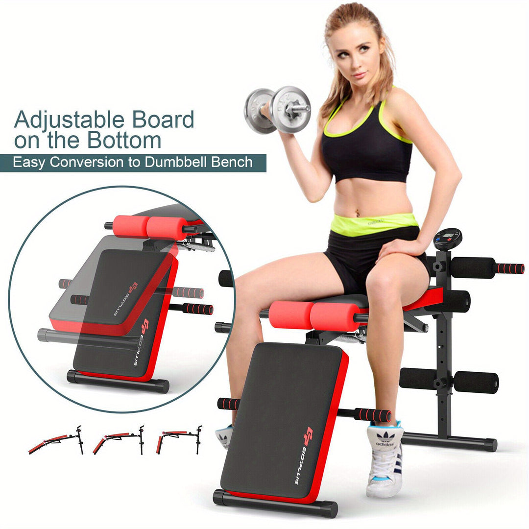 GOFLAME Adjustable Weight Bench Foldable Utility Weight Bench for Full Body Workout