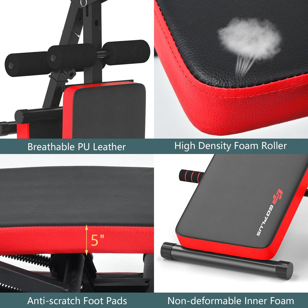 GOFLAME Adjustable Weight Bench Foldable Utility Weight Bench for Full Body Workout