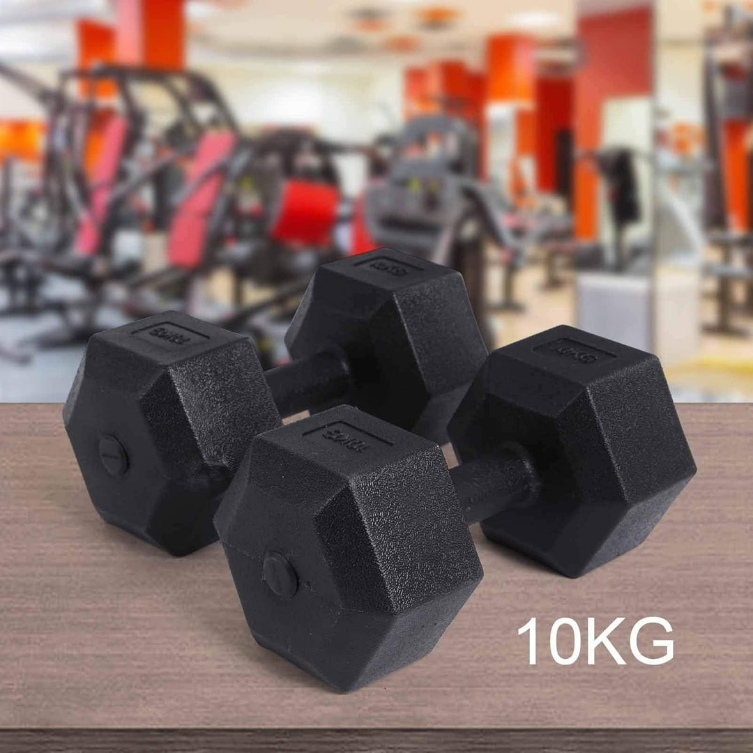 2x 5kg Hexagon Dumbbells Set Arm Hand Weight Dumbbell Lifting Exercise Non Slip Hex Strength Training Equipment for Strength Training Home Workout Aerobic