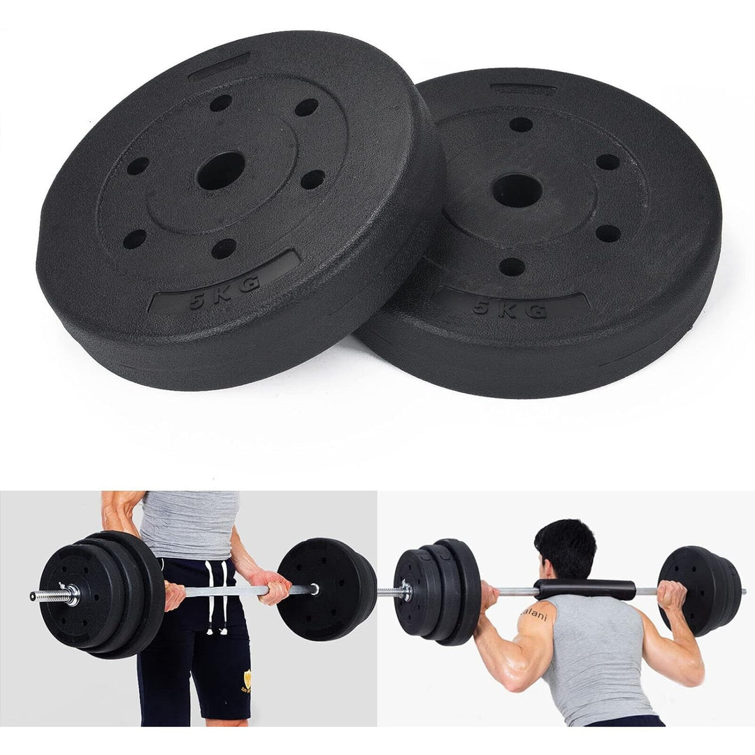 4PCS Weight Plates Set 5kg Standard 1" Vinyl Barbell Dumbbell Lifting Training Discs for Bodybuilding Increase Muscle