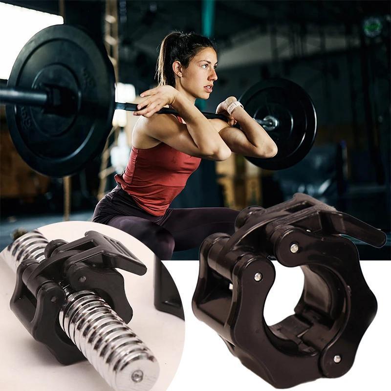 1 Pair Heavy-Duty Barbell Clamps - Secure Dumbbell Lock for Weightlifting & Fitness Training, Durable ABS Material