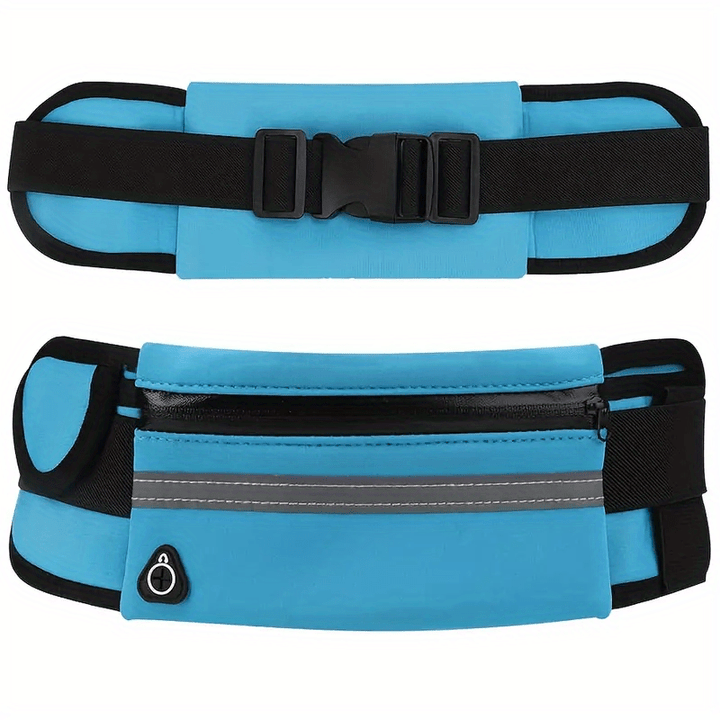 Compact, Reflective Sports Waist Pack with Waterproof Phone Pouch & Bottle Holder - Durable Polyester, Zip Closure for Running & Fitness