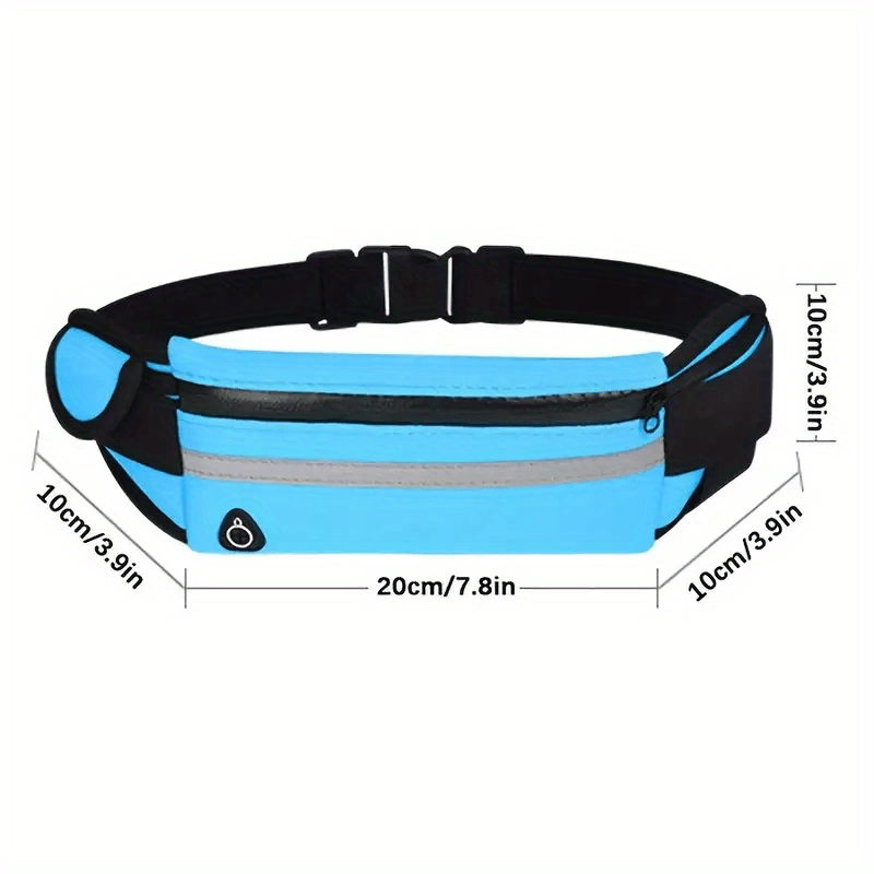 Compact, Reflective Sports Waist Pack with Waterproof Phone Pouch & Bottle Holder - Durable Polyester, Zip Closure for Running & Fitness