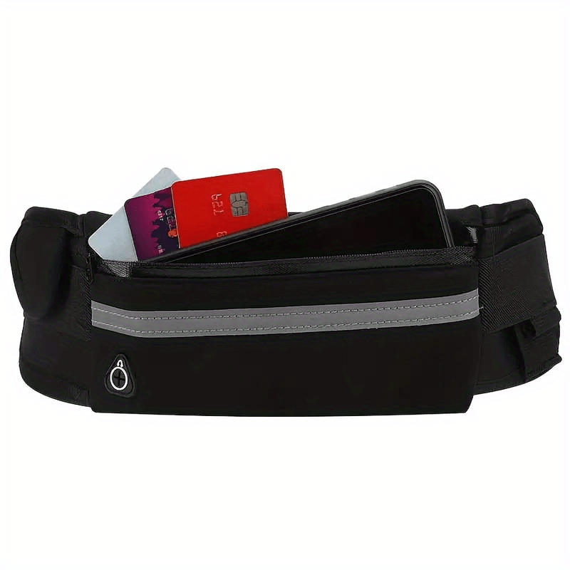 Compact, Reflective Sports Waist Pack with Waterproof Phone Pouch & Bottle Holder - Durable Polyester, Zip Closure for Running & Fitness