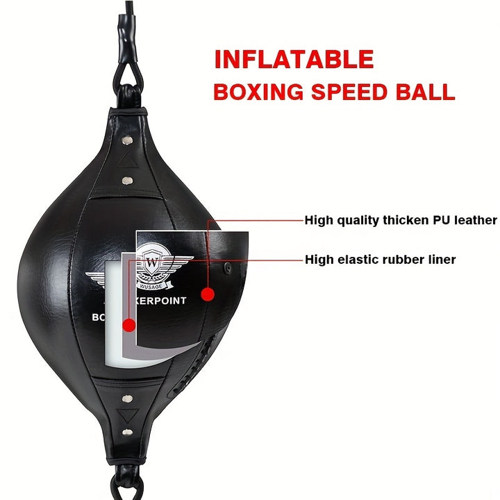 Boxerpoint Double End Speed Bag – Rubber & PVC, for MMA, Boxing Training, Home Gym - Enhances Agility, Reaction Time & Hand-Eye Coordination for Adults & Teens 14+