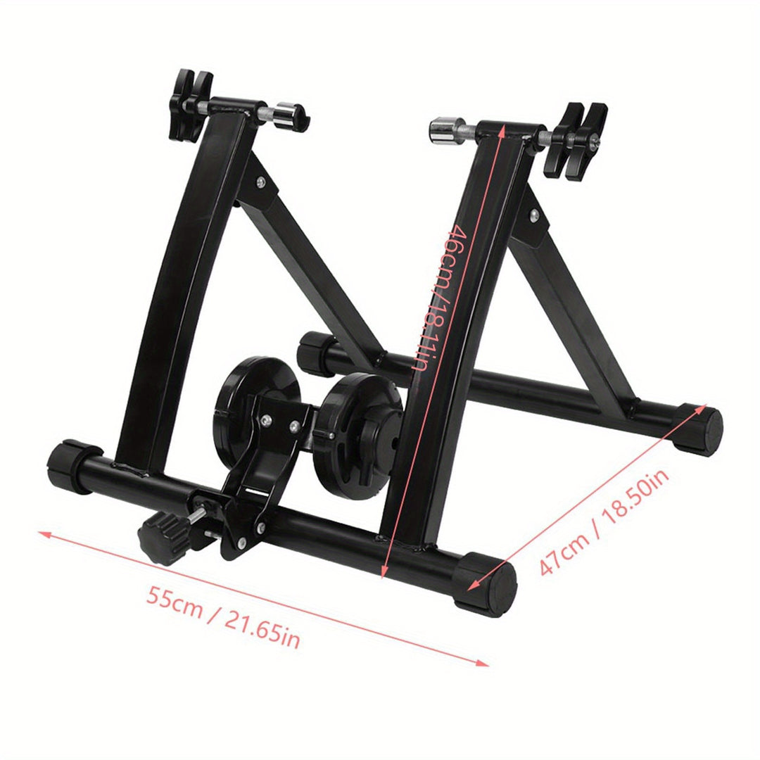 Cocosity Indoor Bike Trainer Foldable Steel Indoor Bike Train Resistance Bicycle Exercise Training Stand Home Office Fitness Room Workout