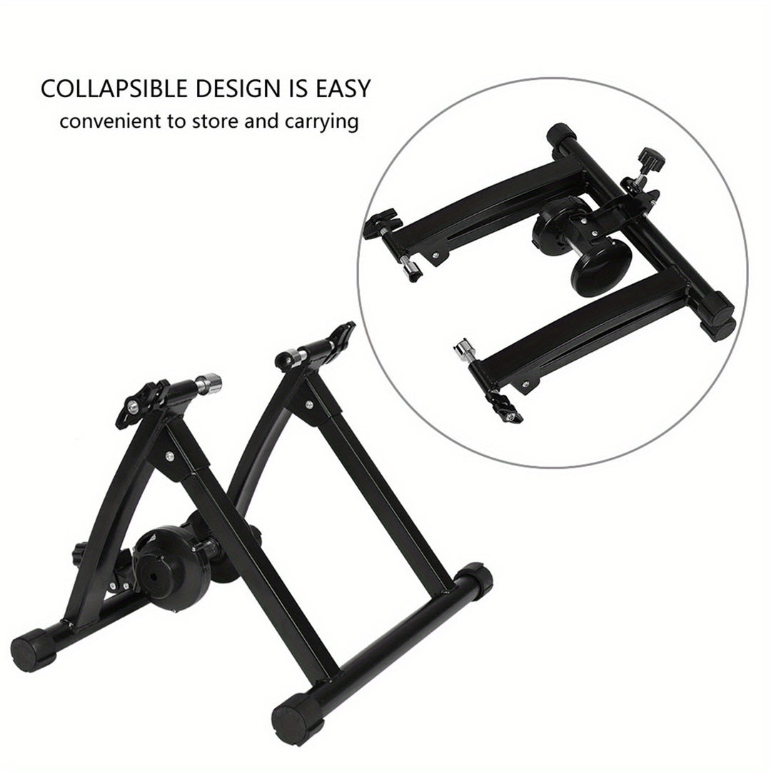 Cocosity Indoor Bike Trainer Foldable Steel Indoor Bike Train Resistance Bicycle Exercise Training Stand Home Office Fitness Room Workout