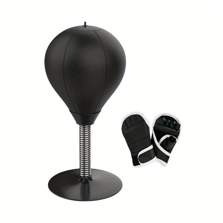 Speed Ball Desktop Punching Bag Boxing Muay thai Punch Ball Boxing Ball Black and Gloves