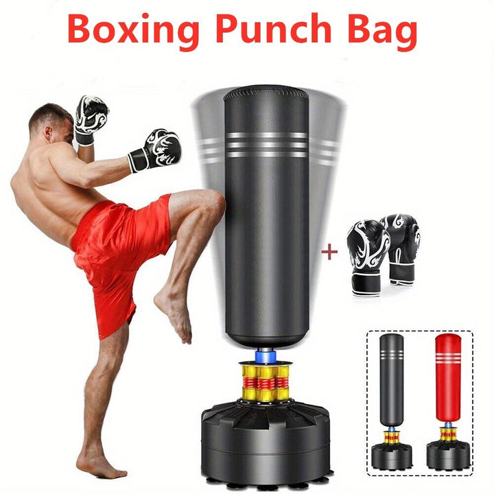 175.26cm Free Standing Boxing Punch Bag Stand Heavy Duty Punching MMA Kickboxing