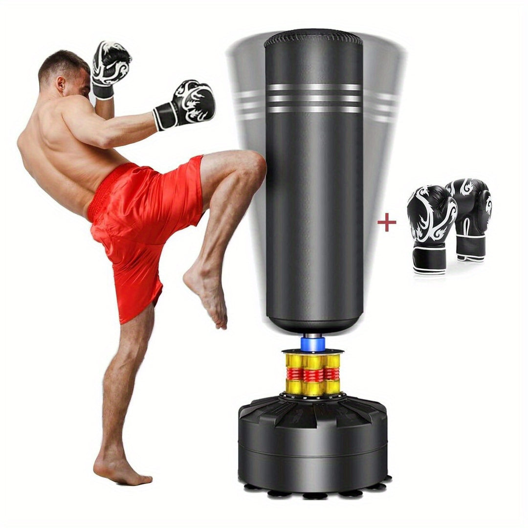 175.26cm Free Standing Boxing Punch Bag Stand Heavy Duty Punching MMA Kickboxing