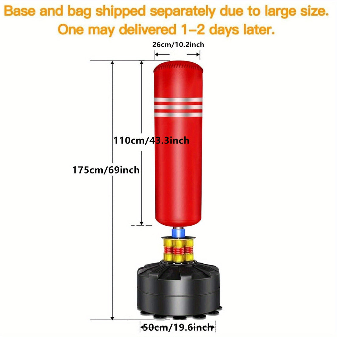 175.26cm Free Standing Boxing Punch Bag Stand Heavy Duty Punching MMA Kickboxing